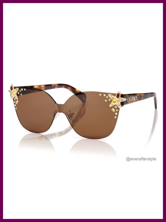 Oversized Square Acetate Sunglasses with Star Rhinestone Temples UV400 main image 5